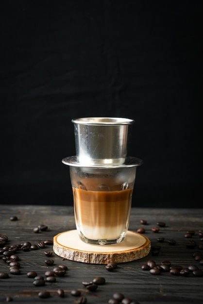 Vietnamese Coffee at Wrap N Roll Saskatoon — rich slow-dripped traditional Vietnamese iced coffee at Gather Local Market Riversdale